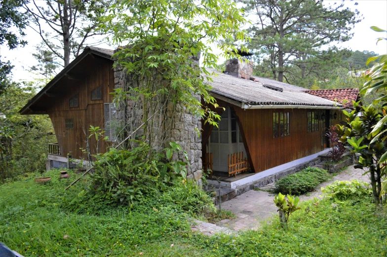 a house that has an old fashioned roof