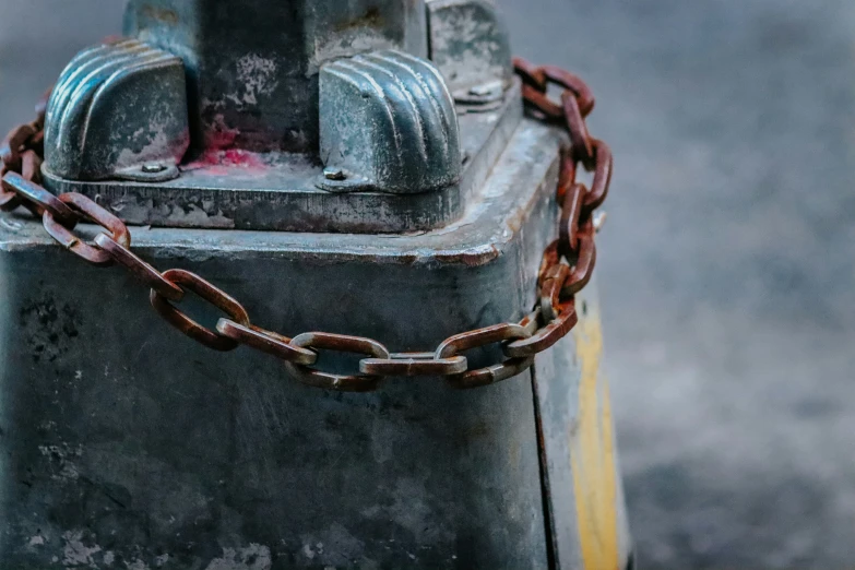 a close up of a rusted metal object