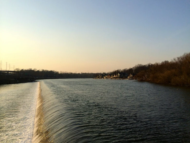 the view of a very pretty river in the evening