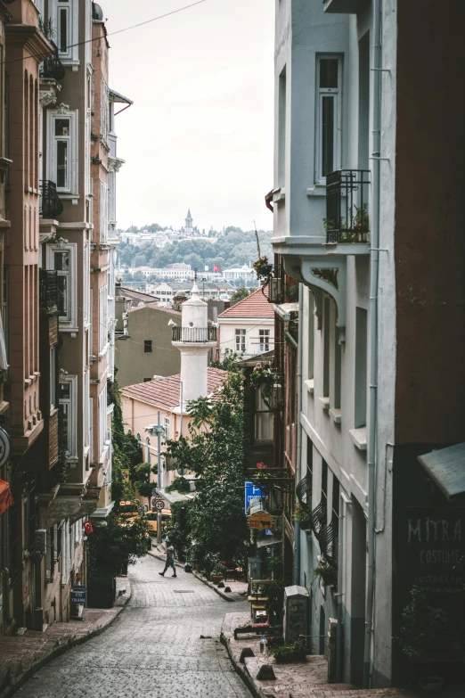 a view of some buildings with people on them