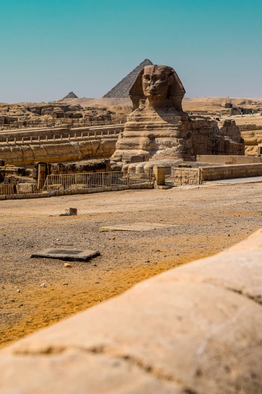 the great pyramids in egypt, with the sphinxs