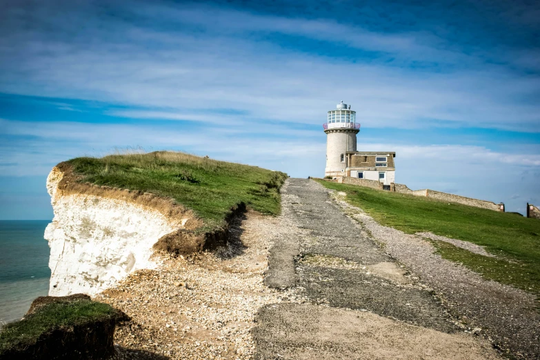 a lighthouse on a cliff over looking the ocean