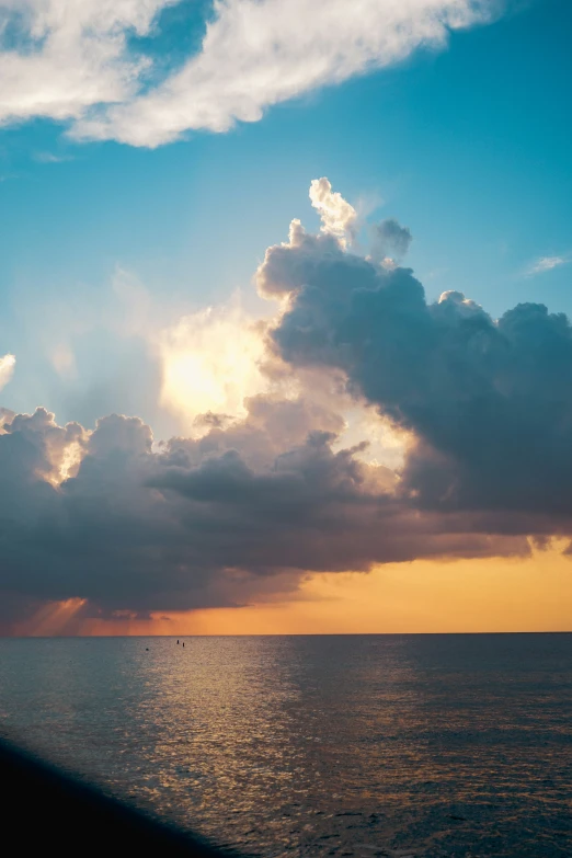 a po taken at sunset looking down the ocean