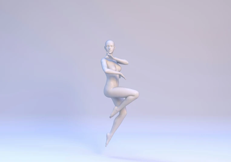 the 3d woman is  and sitting