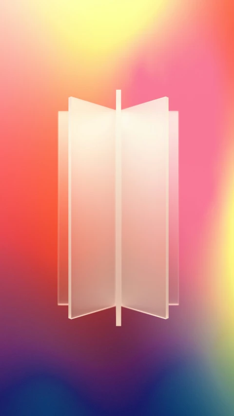 a rainbow image and white light shows the interior of a door