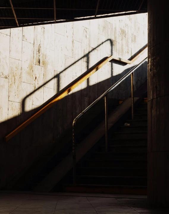 this is a shadow of a railing and stairs