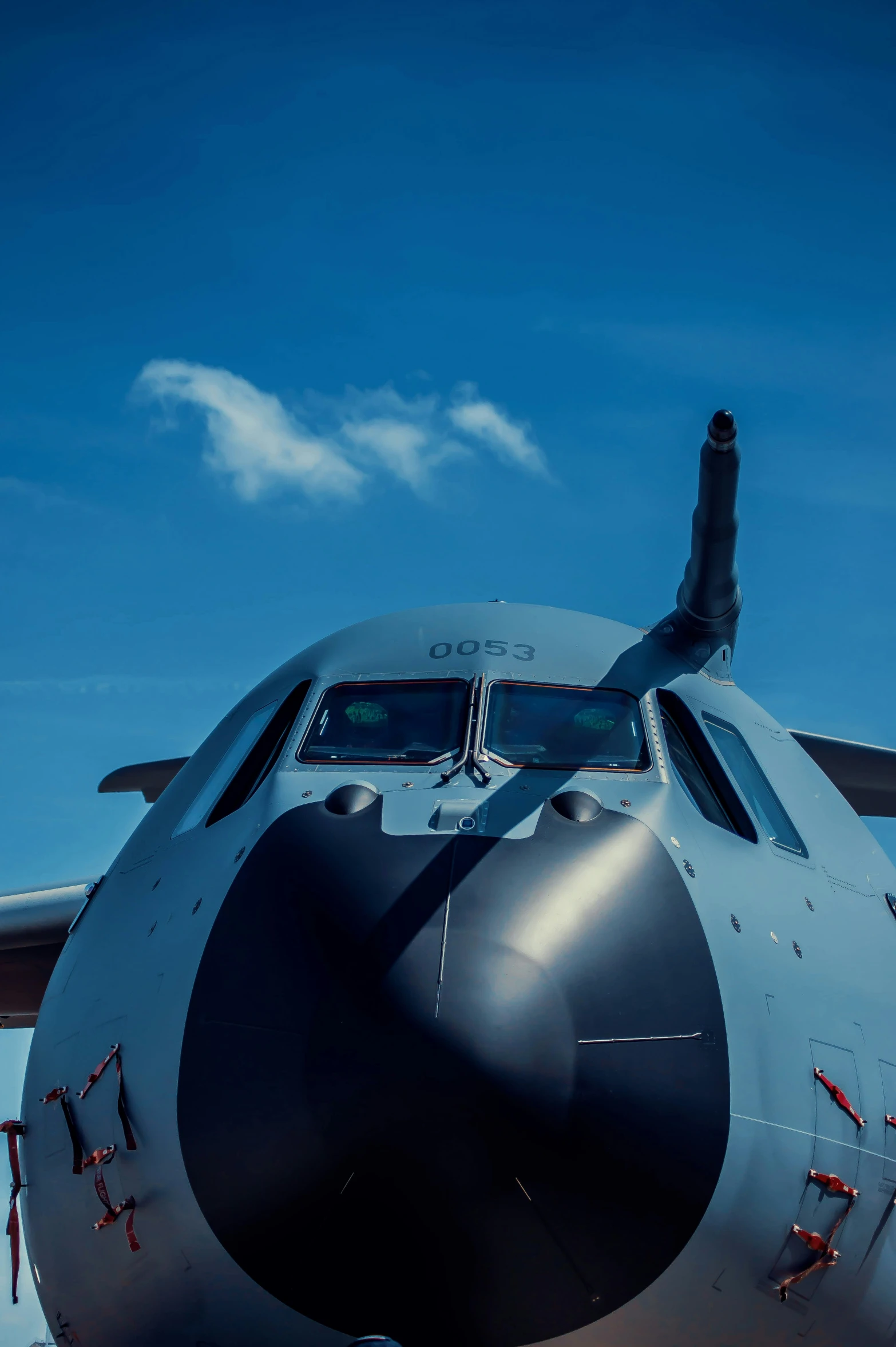 an airplane propeller with the nose portion slightly opened