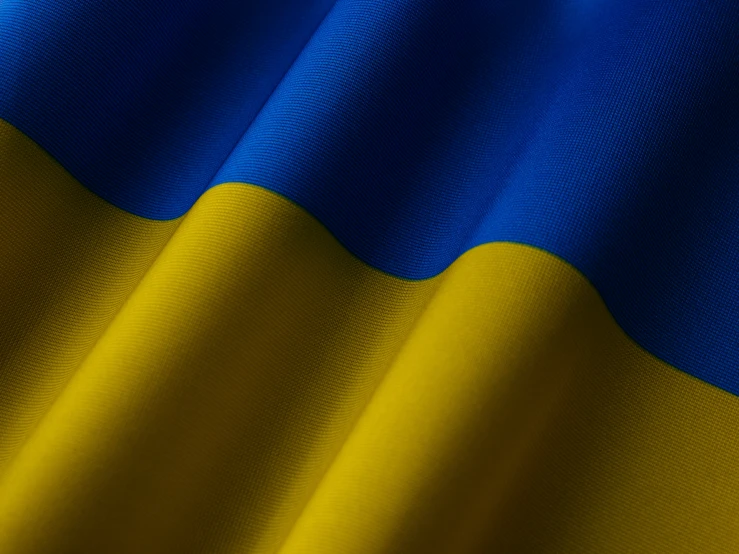 closeup of a fabric of the ukraine flag