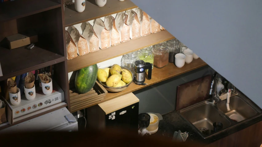 there are many fruits and vegetables in the kitchen