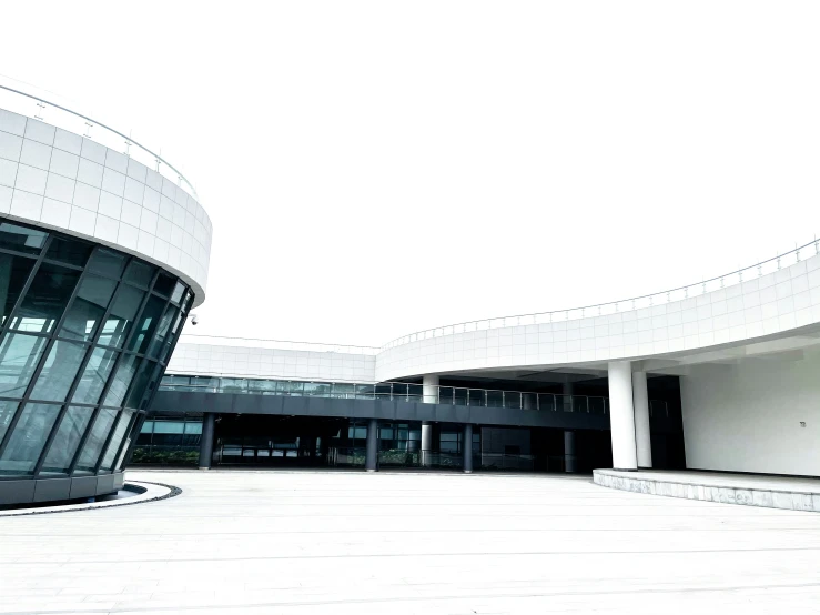 a building that has two large round windows