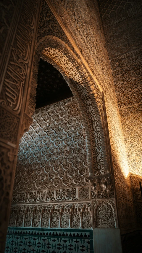 the ornate patterns on the walls and floors are intricate