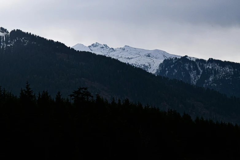 a very big mountain range that is in the dark