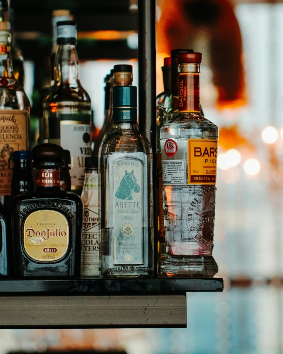 bottles sit next to each other on a counter