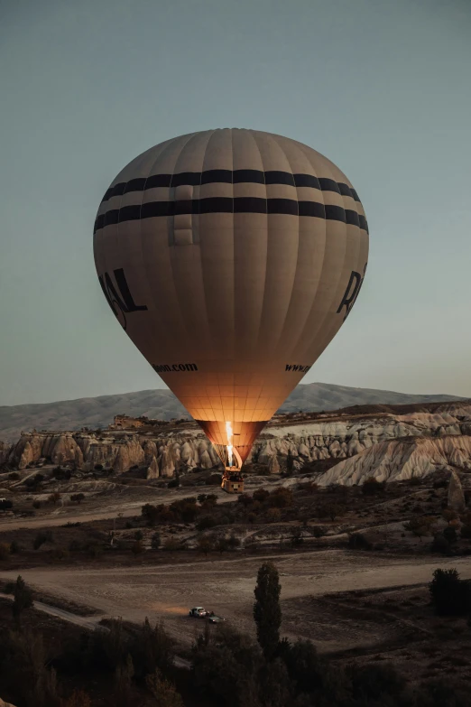 a  air balloon in the middle of nowhere