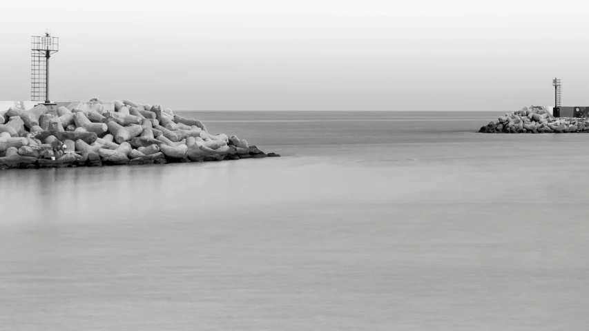 some very big rocks in the water