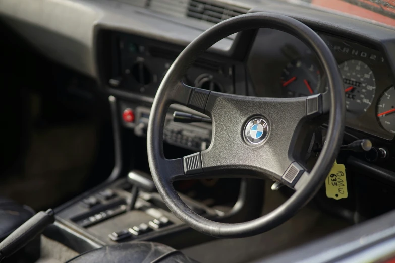 a dashboard view of a bmw sports car