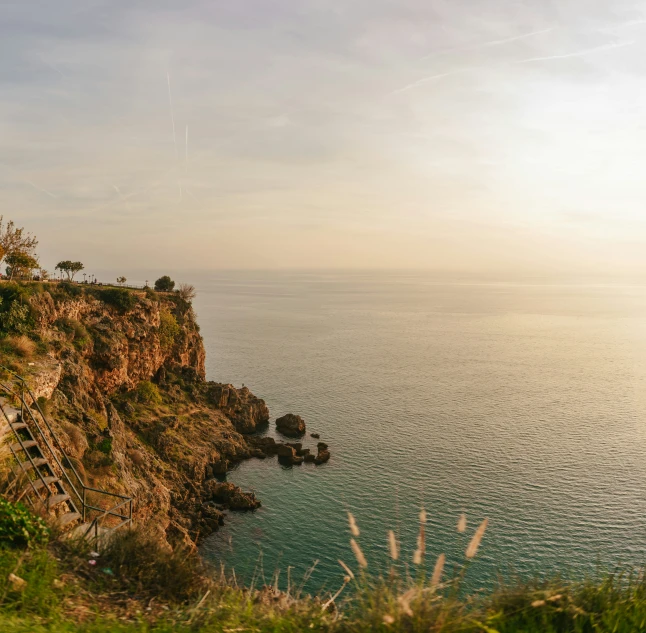 a view from the cliff, along side a body of water