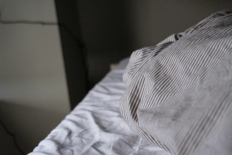 the textured background of a bed with white sheets