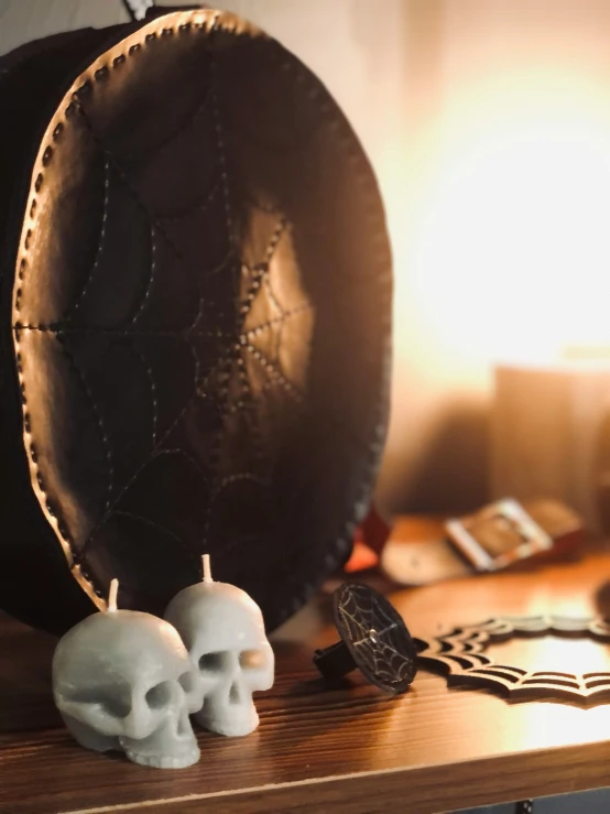 the candles have been turned to look like skulls