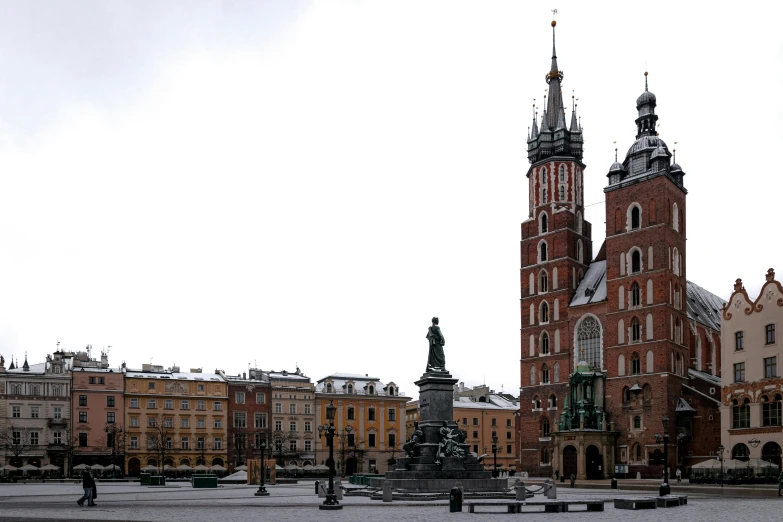 an old church with steeples is pictured