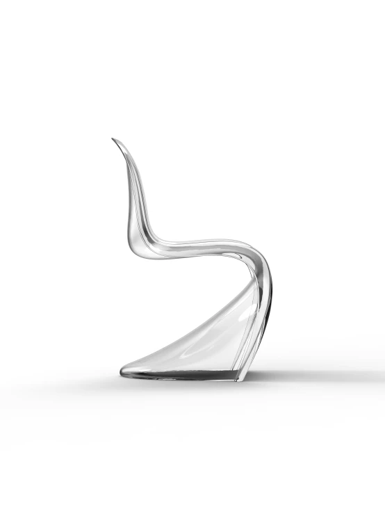 a modern chair in the shape of an inverted curve