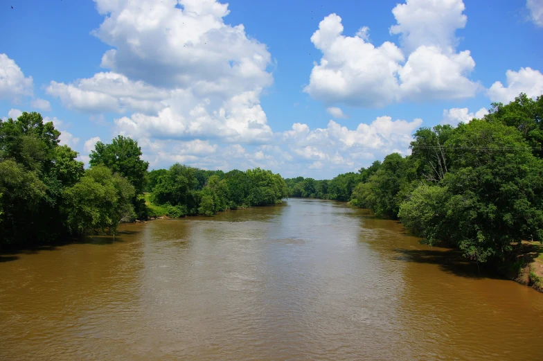 an expansive waterway that is not flooded yet