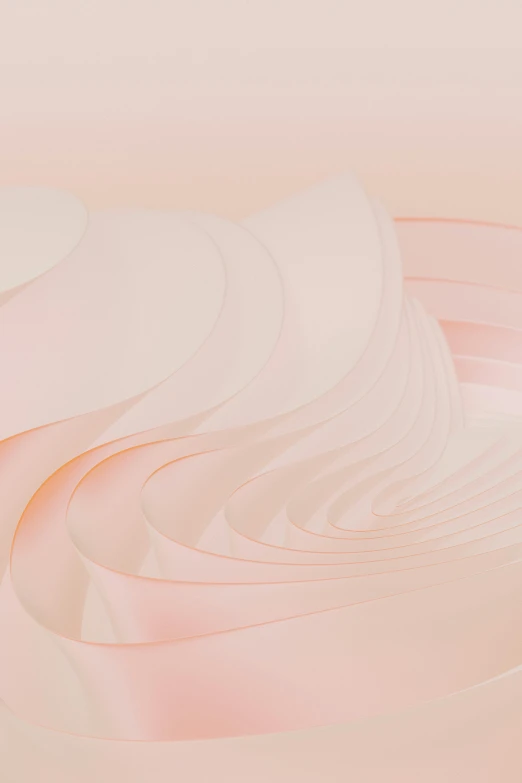 a large, artistic artwork with pink and white waves