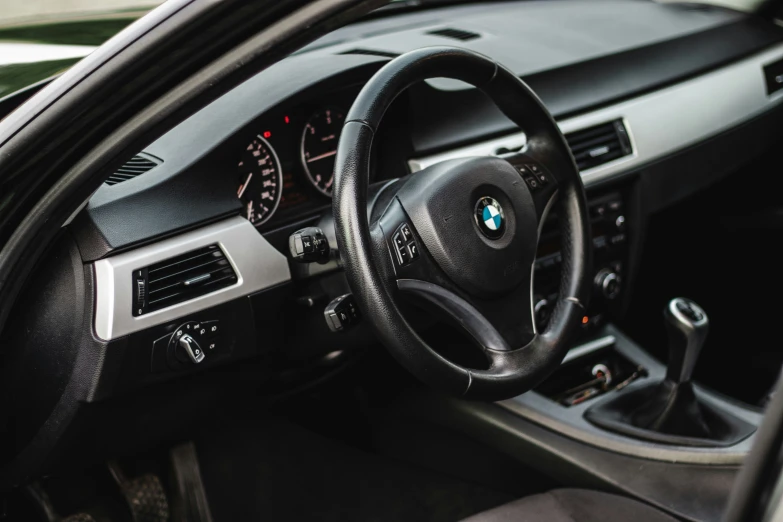 a bmw dashboard and the controls in it