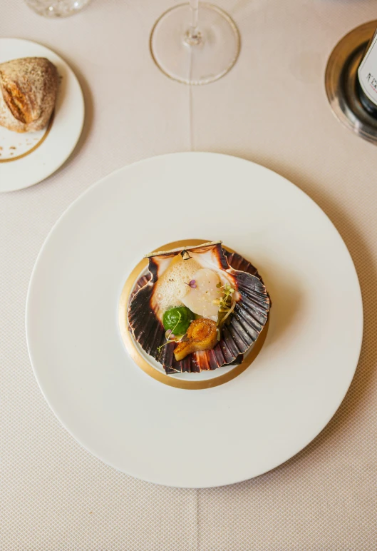 there is a small dessert sitting on the plate