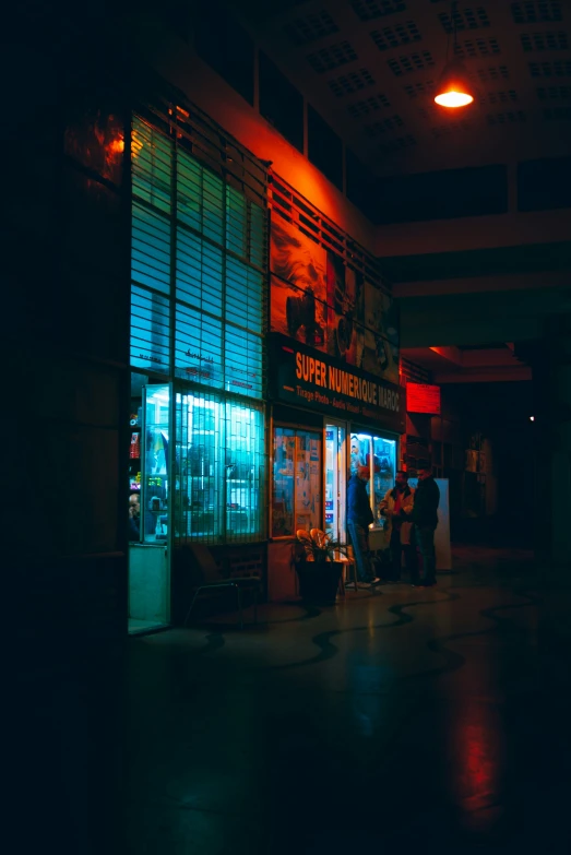 some people standing in front of a store