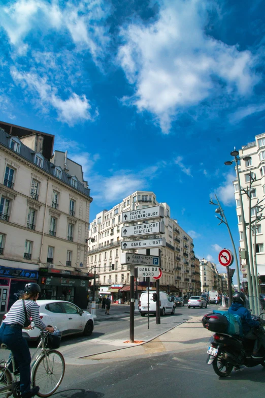 a city intersection in a very populated part of europe