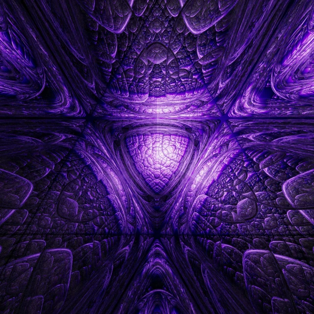 the purple image has many patterns in it