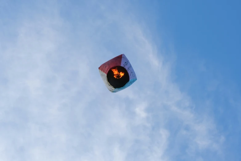 a person flies a kite high in the sky