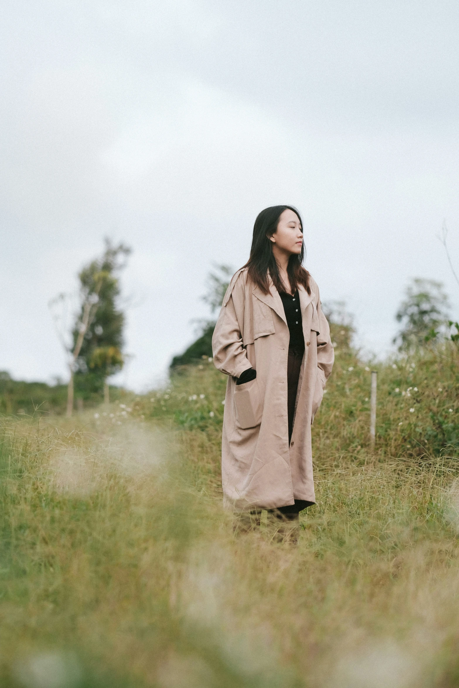 an image of a woman that is looking up