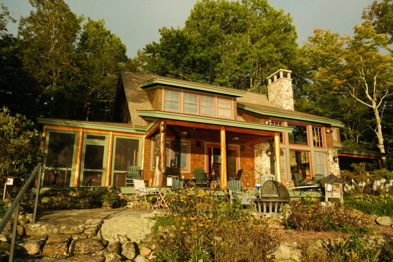 a house sits on top of a mountain