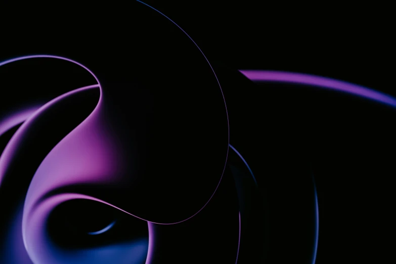 the shapes of a purple curved object in an abstract manner