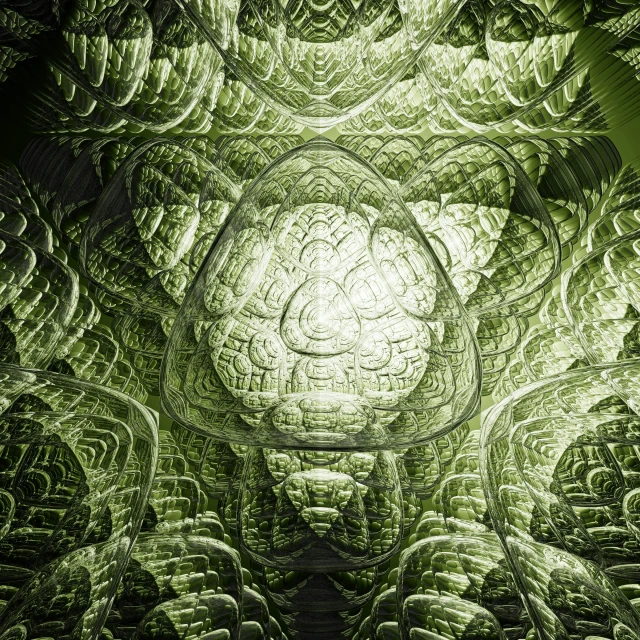 an abstract po with the background made up of green leaves