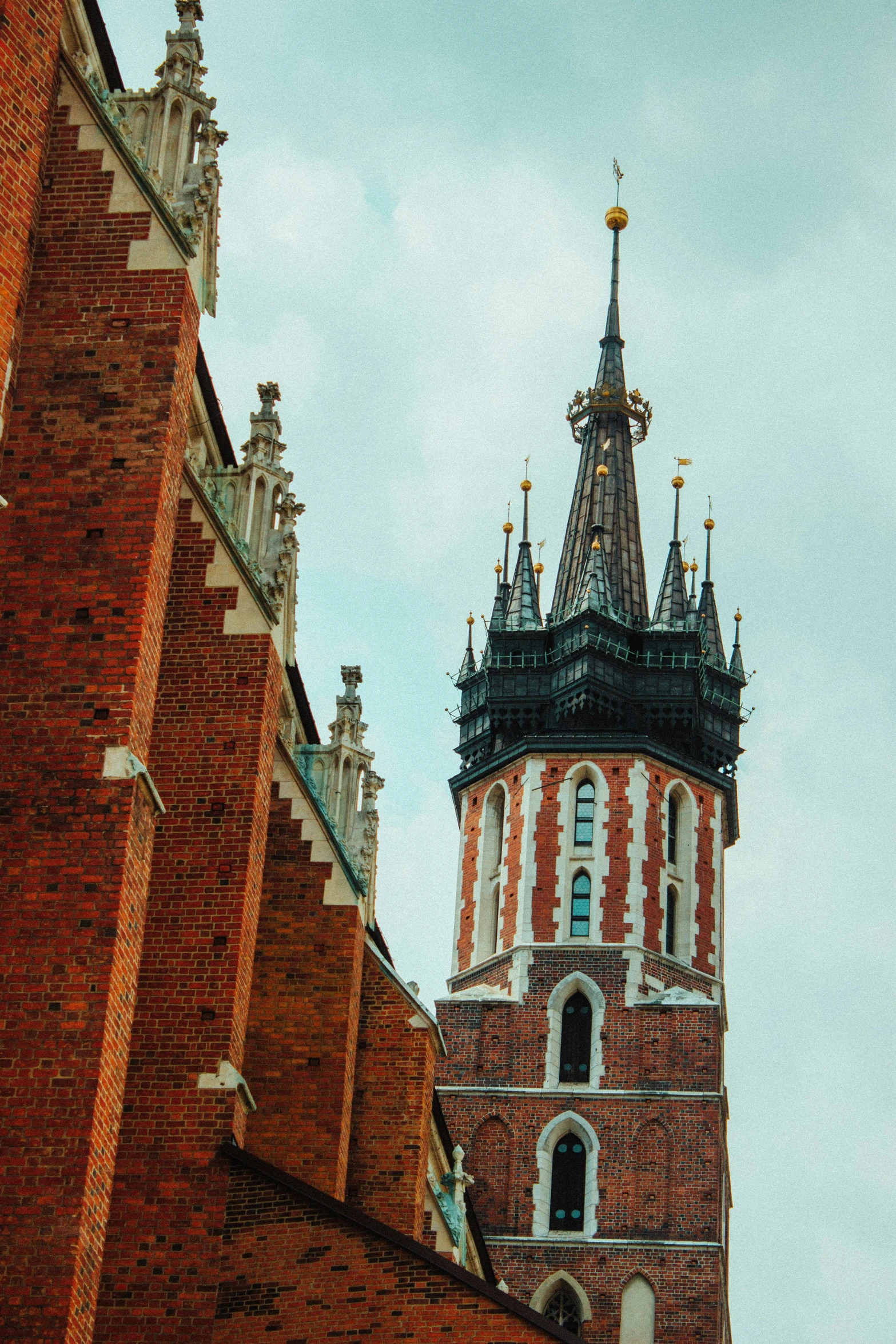 a tower that has some buildings on top