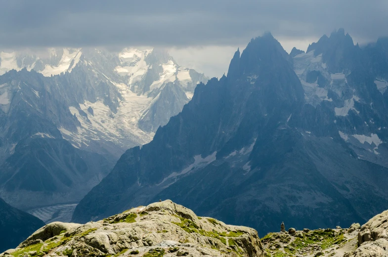 a beautiful view of a mountain range, from the top