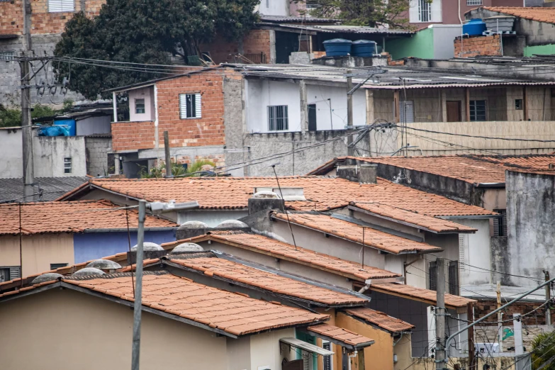 many roofs in the city, all together