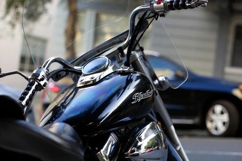 a motorbike parked on the side of the road