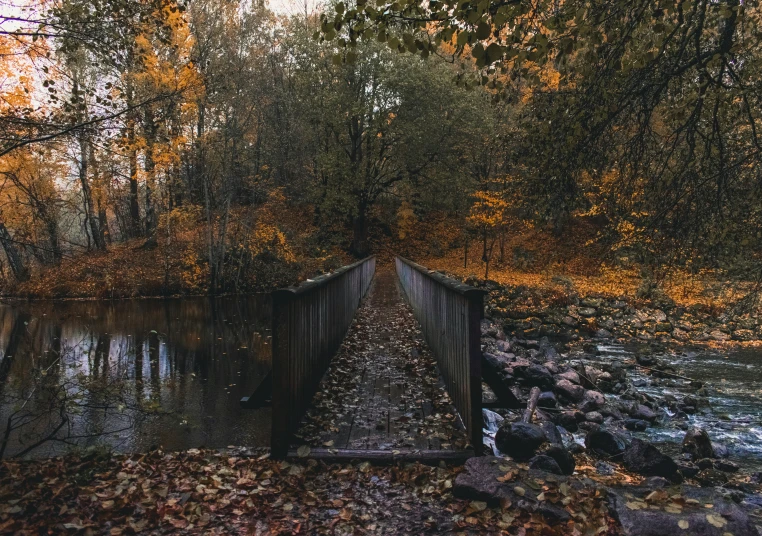 the water has fallen over as it passes a bridge