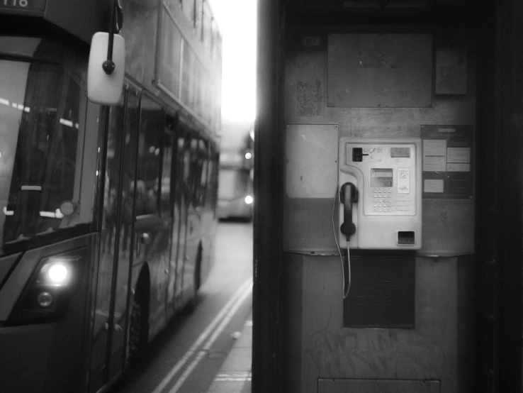 a city bus passing by on the street