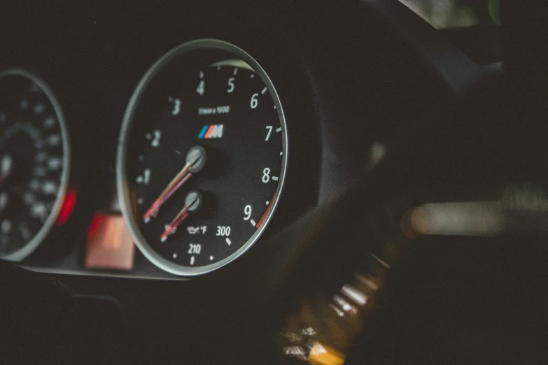 the gauges and air vents on a car