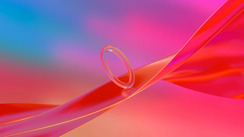 red, pink and blue background with a curved curve
