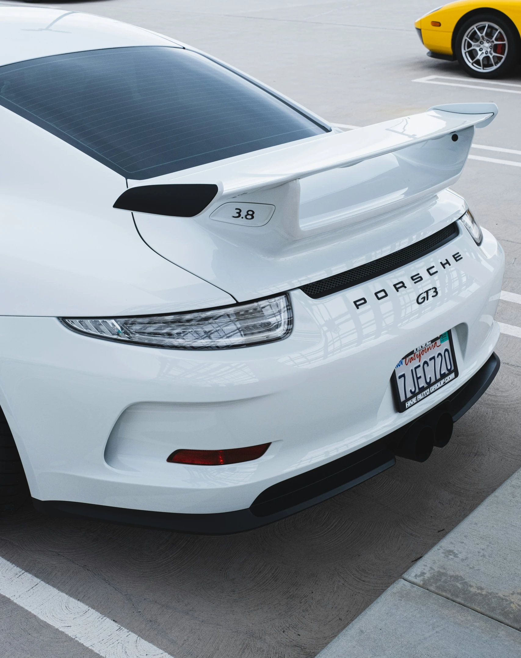 a sports car parked in a parking lot