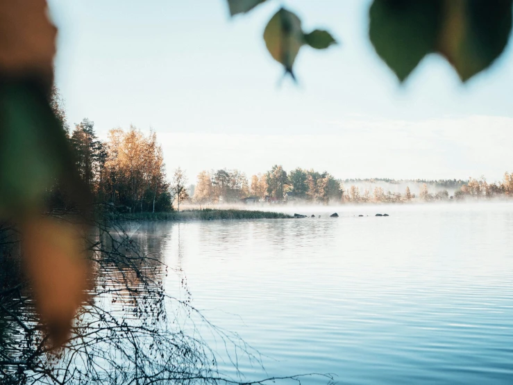 the image shows water in the lake with no people