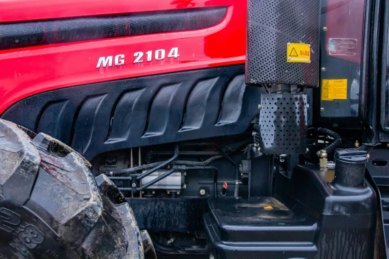 closeup of tractor and machinery that have had it repaired