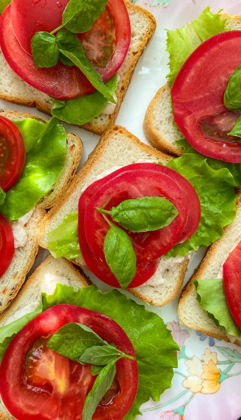 a plate with sandwiches that are sitting on a table