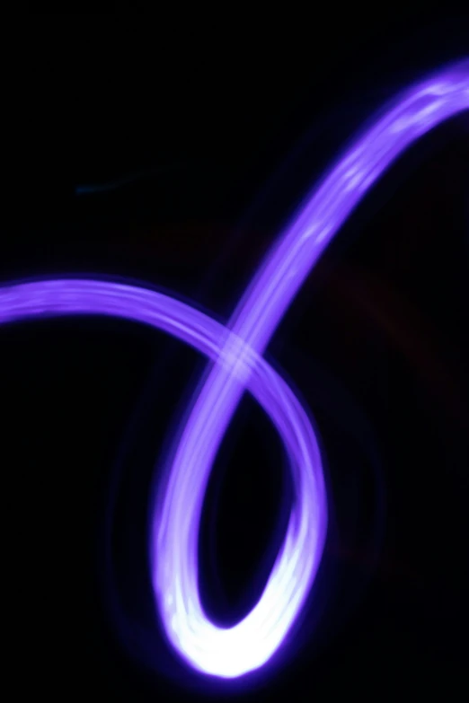 the glowing purple tube is in motion